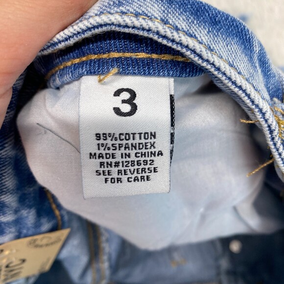 NWT Madden NYC Juniors Women's Size 3 Button Fly Blue Denim Skort Shorts - Picture 5 of 8